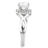 3W1575 - Rhodium Brass Ring with AAA Grade CZ in Clear - Alamode - Flyclothing LLC