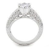 3W1576 - Rhodium Brass Ring with AAA Grade CZ  in Clear - Alamode