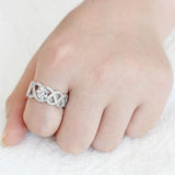 3W1577 - Rhodium Brass Ring with AAA Grade CZ in Clear - Alamode - Flyclothing LLC