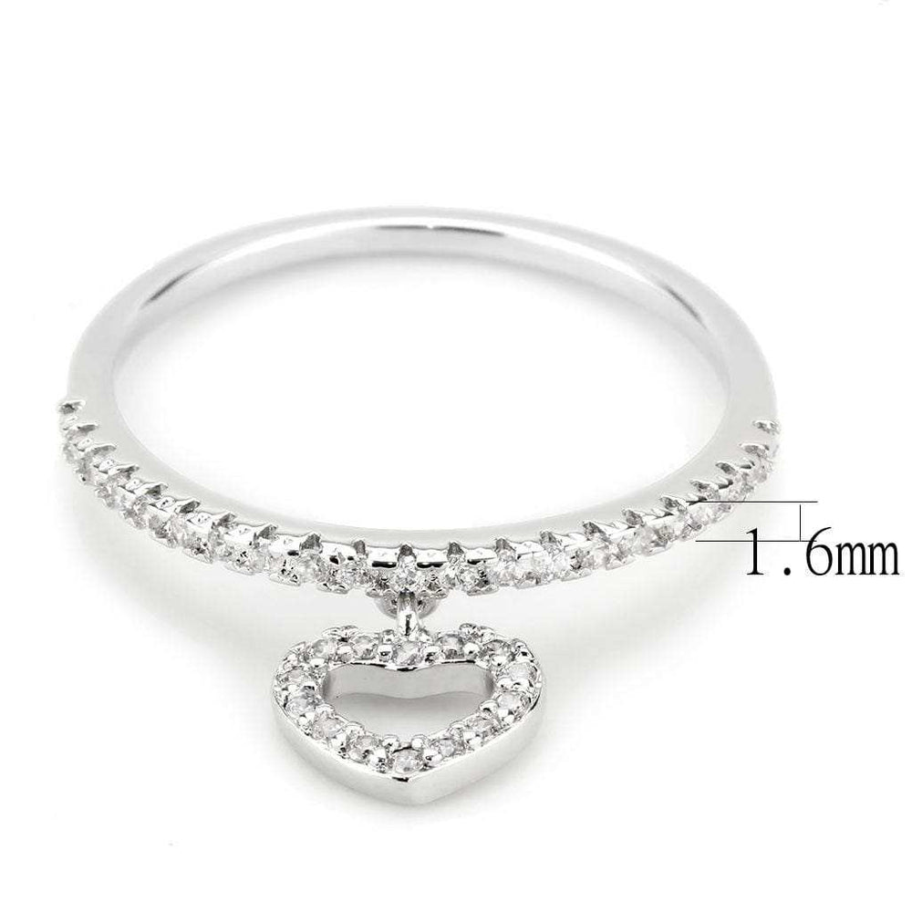 3W1579 - Rhodium Brass Ring with AAA Grade CZ in Clear - Alamode - Flyclothing LLC