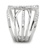 3W1580 - Rhodium Brass Ring with AAA Grade CZ in Clear - Alamode - Flyclothing LLC