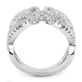 3W1581 - Rhodium Brass Ring with AAA Grade CZ in Clear - Alamode - Flyclothing LLC