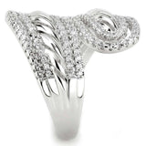 3W1582 - Rhodium Brass Ring with AAA Grade CZ in Clear - Alamode - Flyclothing LLC