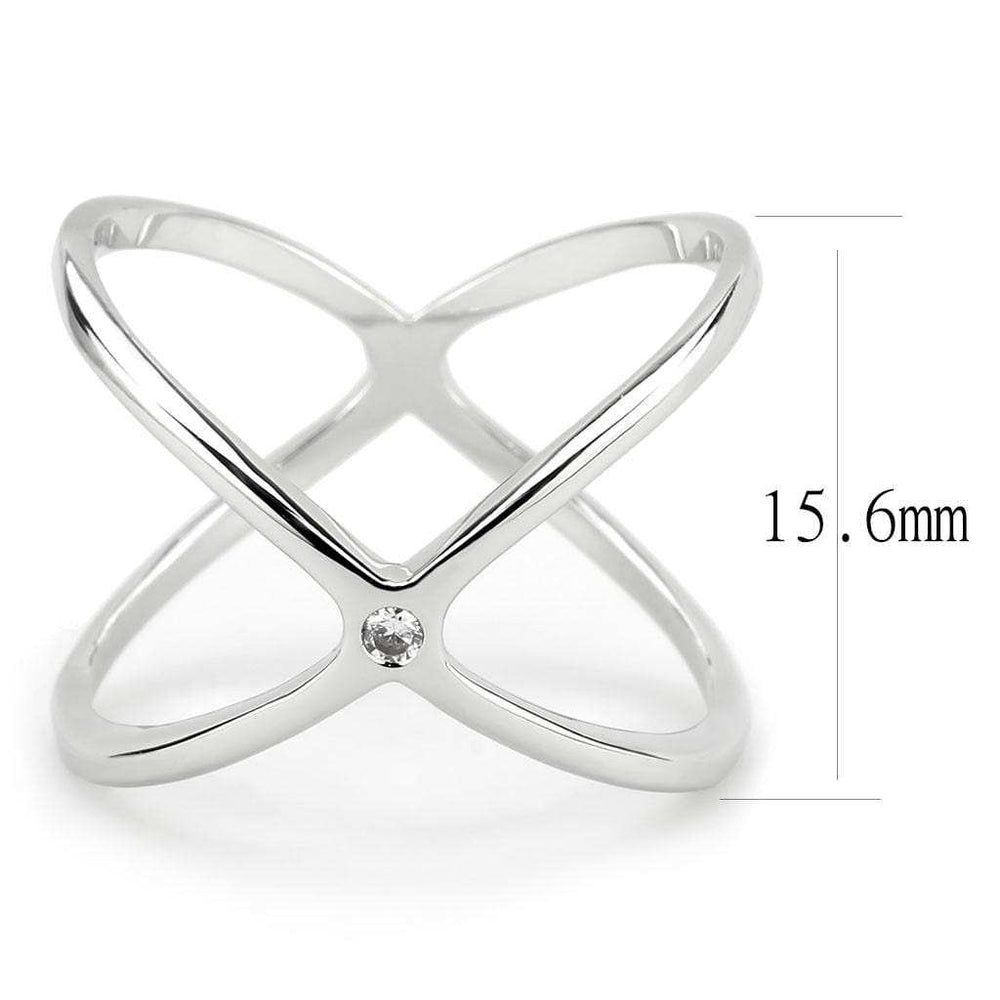 3W1584 - Rhodium Brass Ring with AAA Grade CZ in Clear - Alamode - Flyclothing LLC
