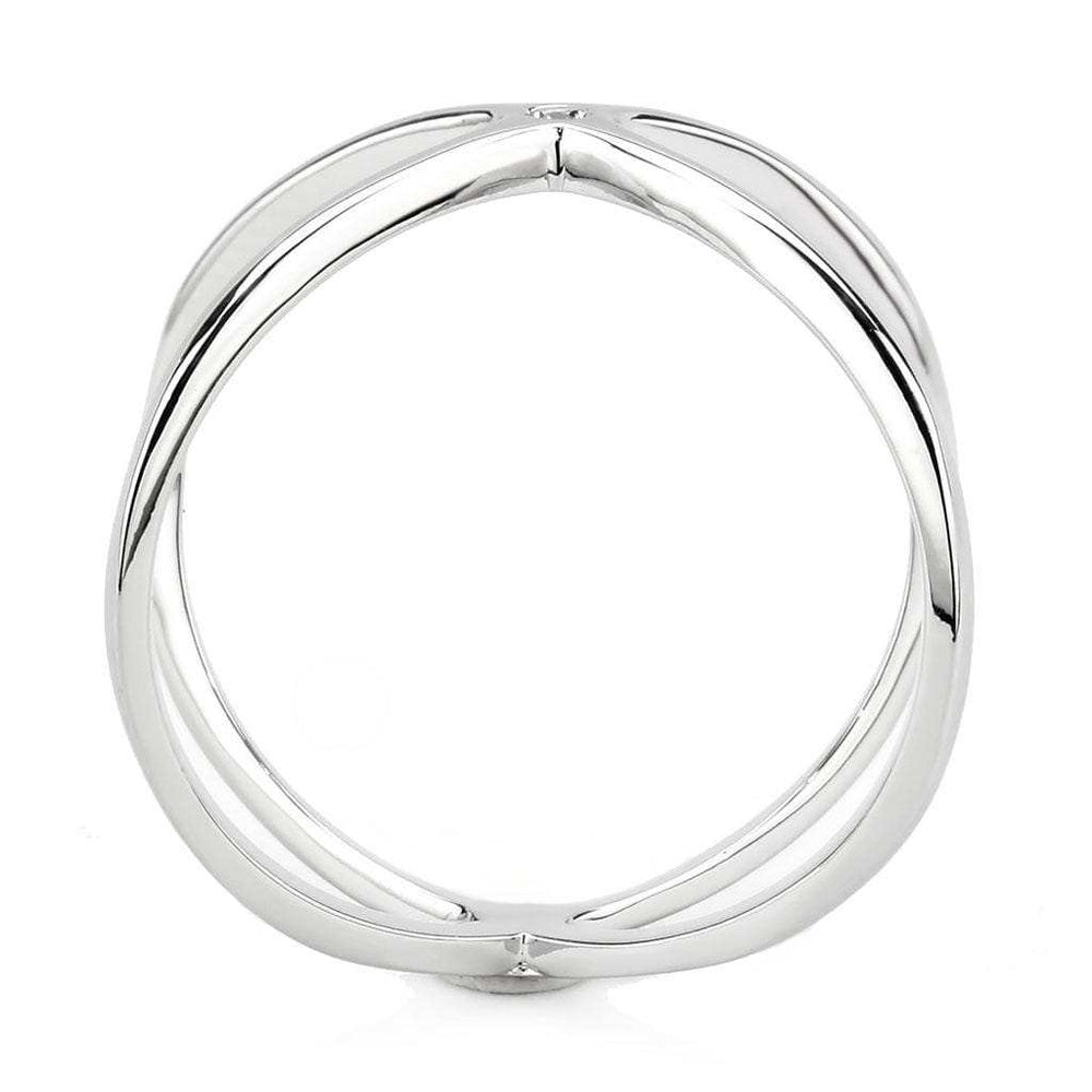 3W1584 - Rhodium Brass Ring with AAA Grade CZ in Clear - Alamode - Flyclothing LLC