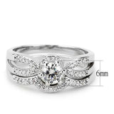 3W1592 - Rhodium Brass Ring with AAA Grade CZ in Clear - Alamode - Flyclothing LLC