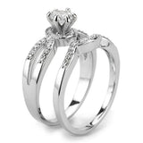 3W1592 - Rhodium Brass Ring with AAA Grade CZ in Clear - Alamode - Flyclothing LLC