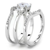 3W1594 - Rhodium Brass Ring with AAA Grade CZ in Clear - Alamode - Flyclothing LLC