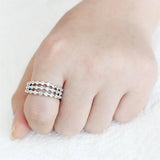 3W1595 - Rhodium Brass Ring with AAA Grade CZ in Clear - Alamode - Flyclothing LLC