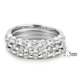 3W1595 - Rhodium Brass Ring with AAA Grade CZ in Clear - Alamode - Flyclothing LLC