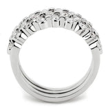 3W1595 - Rhodium Brass Ring with AAA Grade CZ in Clear - Alamode - Flyclothing LLC