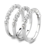 3W1595 - Rhodium Brass Ring with AAA Grade CZ in Clear - Alamode - Flyclothing LLC