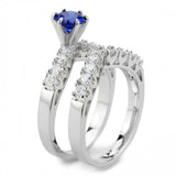 3W1596 - Rhodium Brass Ring with AAA Grade CZ in London Blue - Alamode - Flyclothing LLC