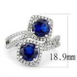 3W1600 - Rhodium Brass Ring with AAA Grade CZ in London Blue - Alamode - Flyclothing LLC