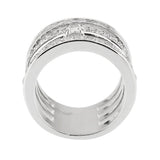 3W1607 - Rhodium Brass Ring with AAA Grade CZ in Clear - Alamode