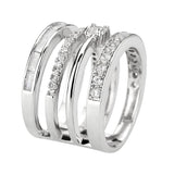 3W1607 - Rhodium Brass Ring with AAA Grade CZ in Clear