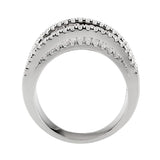 3W1609 - Rhodium Brass Ring with AAA Grade CZ in Clear - Alamode