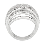 3W1610 - Rhodium Brass Ring with AAA Grade CZ in Clear - Alamode