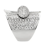 3W1611 - Rhodium Brass Ring with AAA Grade CZ in Clear - Alamode - Flyclothing LLC