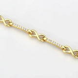 3W1629 - Flash Gold Brass Bracelet with AAA Grade CZ in Clear - Alamode - Flyclothing LLC