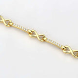 3W1629 - Flash Gold Brass Bracelet with AAA Grade CZ in Clear - Alamode - Flyclothing LLC