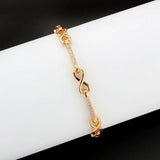 3W1630 - Flash Rose Gold Brass Bracelet with AAA Grade CZ in Clear - Alamode - Flyclothing LLC