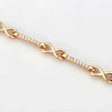 3W1630 - Flash Rose Gold Brass Bracelet with AAA Grade CZ in Clear - Alamode - Flyclothing LLC