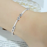 3W1631 - Rhodium Brass Bracelet with AAA Grade CZ in Clear - Alamode - Flyclothing LLC