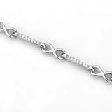 3W1631 - Rhodium Brass Bracelet with AAA Grade CZ in Clear - Alamode - Flyclothing LLC