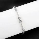 3W1631 - Rhodium Brass Bracelet with AAA Grade CZ in Clear - Alamode - Flyclothing LLC