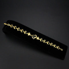 3W1632 - Flash Gold Brass Bracelet with AAA Grade CZ in Clear