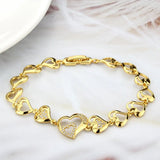 3W1632 - Flash Gold Brass Bracelet with AAA Grade CZ in Clear - Alamode - Flyclothing LLC