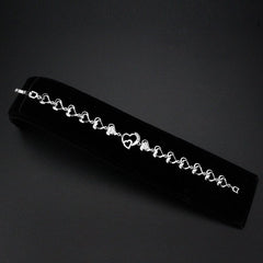 3W1634 - Rhodium Brass Bracelet with AAA Grade CZ in Clear