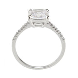 3W1636 - Rhodium Brass Ring with AAA Grade CZ in Clear - Alamode - Flyclothing LLC