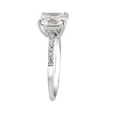 3W1636 - Rhodium Brass Ring with AAA Grade CZ in Clear - Alamode
