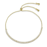 3W1638 - Gold Brass Bracelet with AAA Grade CZ in Clear - Alamode - Flyclothing LLC
