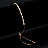 3W1642 - Rose Gold Brass Bracelet with AAA Grade CZ in Clear - Alamode