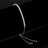 3W1643 - Rhodium Brass Bracelet with AAA Grade CZ in Clear - Alamode