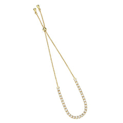 3W1644 - Gold Brass Bracelet with AAA Grade CZ in Clear