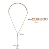 3W1645 - Rose Gold Brass Bracelet with AAA Grade CZ in Clear - Alamode - Flyclothing LLC