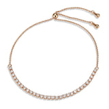 3W1645 - Rose Gold Brass Bracelet with AAA Grade CZ in Clear - Alamode
