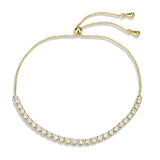 3W1647 - Gold Brass Bracelet with AAA Grade CZ in Clear - Alamode