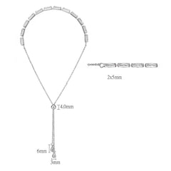 3W1652 - Rhodium Brass Bracelet with AAA Grade CZ in Clear