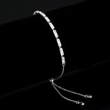 3W1652 - Rhodium Brass Bracelet with AAA Grade CZ in Clear - Alamode