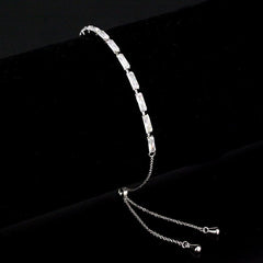 3W1652 - Rhodium Brass Bracelet with AAA Grade CZ in Clear