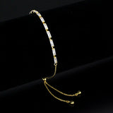 3W1653 - Gold Brass Bracelet with AAA Grade CZ in Clear - Alamode - Flyclothing LLC