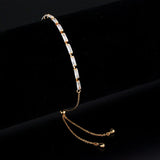 3W1654 - Rose Gold Brass Bracelet with AAA Grade CZ in Clear - Alamode