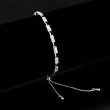 3W1655 - Rhodium Brass Bracelet with AAA Grade CZ in Clear - Alamode - Flyclothing LLC