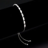 3W1661 - Rhodium Brass Bracelet with AAA Grade CZ in Clear - Alamode