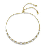 3W1662 - Gold Brass Bracelet with AAA Grade CZ in Clear - Alamode - Flyclothing LLC